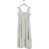 Max Studio Smocked Bodice Tiered Sundress In Green/ White