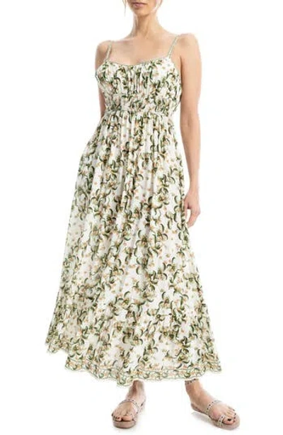 Max Studio Smocked Empire Waist Maxi Dress In Multi