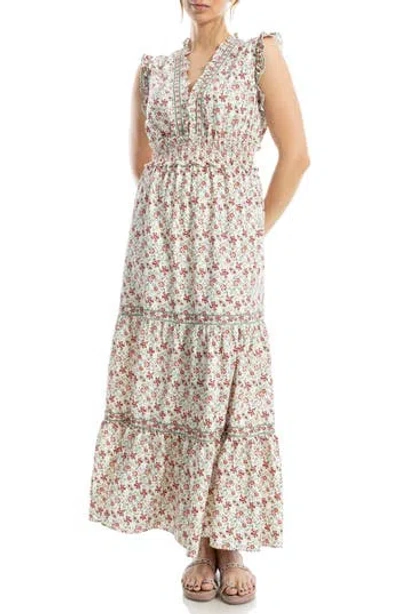 Max Studio Smocked Fit & Flare Maxi Dress