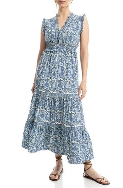 Max Studio Smocked Fit & Flare Maxi Dress
