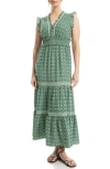 Max Studio Smocked Fit & Flare Maxi Dress
