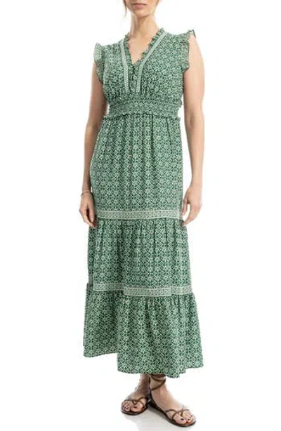 Max Studio Smocked Fit & Flare Maxi Dress