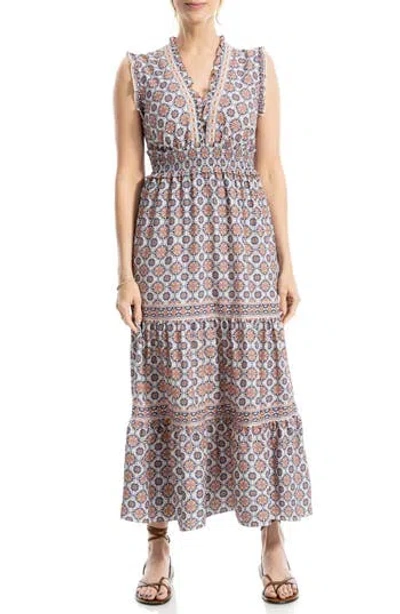 Max Studio Smocked Fit & Flare Maxi Dress In Multi