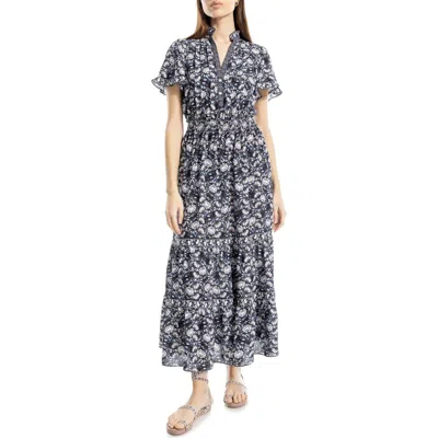 Max Studio Smocked Flutter Sleeve Maxi Dress