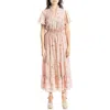 Max Studio Sleeveless Tiered Maxi Dress In Blsh Tssd Flrl Snwdrp