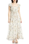 Max Studio Smocked Tiered Maxi Dress