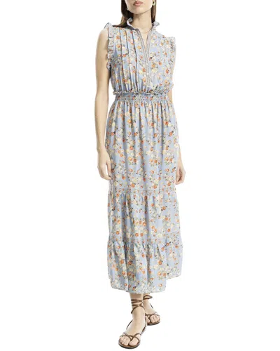 Max Studio Smocked Waist Tiered Maxi Dress In Blue