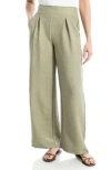 Max Studio Soft Pleat Pull-on Trousers In Grey Sage
