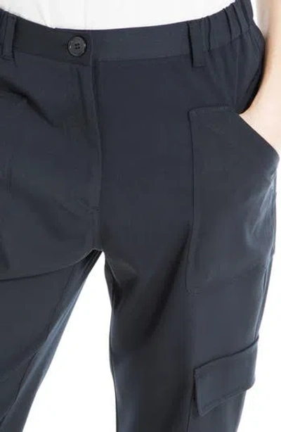 Max Studio Soft Twill Cargo Pants In Navy-navy