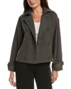 Max Studio Soft Twill Jacket In Gray