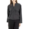 Max Studio Zip Front Linen-blend Jacket In Black