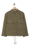 Max Studio Space Dye Utility Jacket In Olive