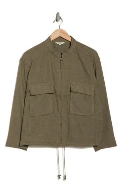 Max Studio Space Dye Utility Jacket In Green