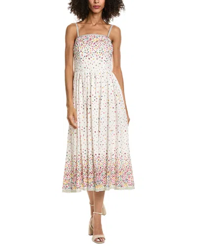 Max Studio Spaghetti Strap Straight Neck Midi Dress In Multi