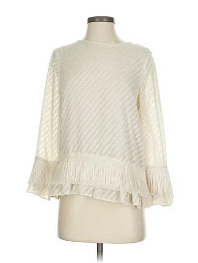 Pre-owned Max Studio Specialty Products 3/4 Sleeve Blouse In White