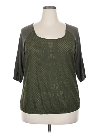 Pre-owned Max Studio Specialty Products Short Sleeve Top Green Scoop Neck Tops