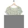 Max Studio Split Neck Ruffle Sleeve Top In Multi
