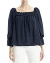 Max Studio Square Neck Three-quarter Sleeve Top