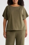 Max Studio Stitch Knit Top In Green