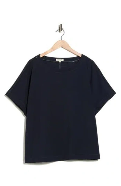 Max Studio Stitch Knit Top In Blue