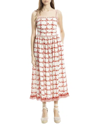 Max Studio Straight Neck Spaghetti Strap Maxi Dress In White