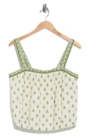 Max Studio Sleeveless Bubble Hem Linen-blend Top In Neutral