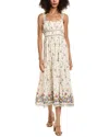 Max Studio Double Spaghetti Strap Midi Dress In Multi