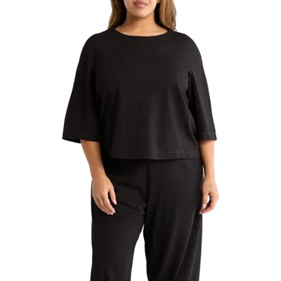 Max Studio Stretch Twill Top In Black