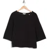 Max Studio Knit Top In Black/ivory Stitch