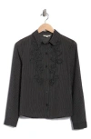 Max Studio Stripe Appliqué Button-up Shirt In Multi