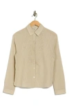 Max Studio Stripe Appliqué Button-up Shirt In Brown