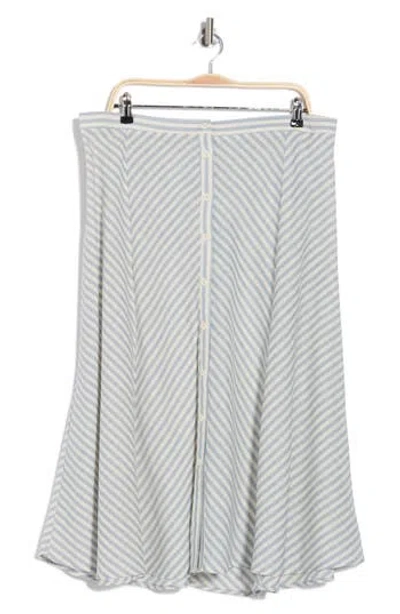 Max Studio Stripe Button Front A-line Skirt