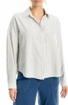 Max Studio Stripe Button-up Shirt In Blue