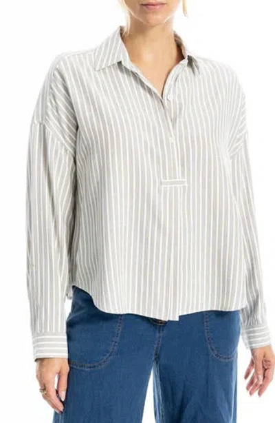 Max Studio Stripe Button-up Shirt In Blue