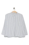 Max Studio Stripe Button-up Shirt In Gray