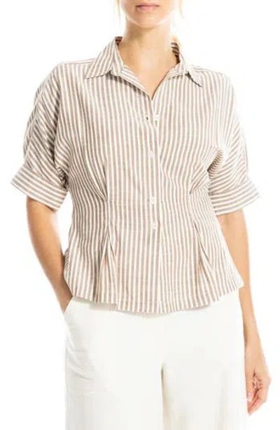 Max Studio Stripe Button-up Shirt In Multi