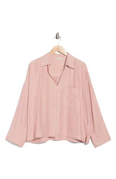 Max Studio Stripe Collared Top