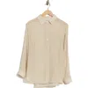 Max Studio Stripe Cotton Button-up Shirt In Neutral
