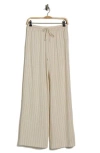 Max Studio Stripe Drawstring Pants In Brown