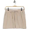 Max Studio Stripe Drawstring Shorts In Gray