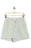 Max Studio Stripe Drawstring Waist Shorts In Multi