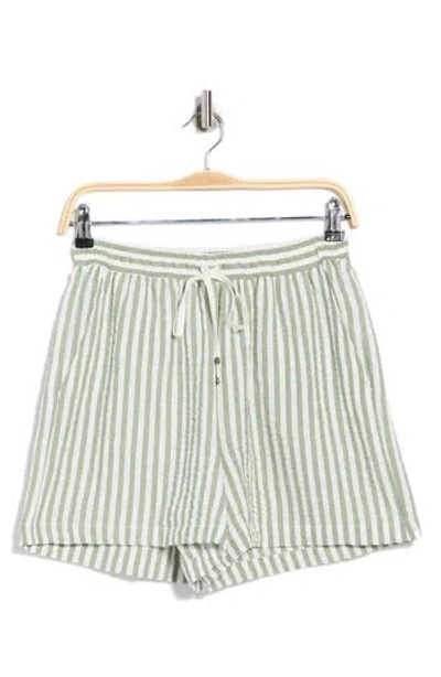 Max Studio Stripe Drawstring Waist Shorts In Multi