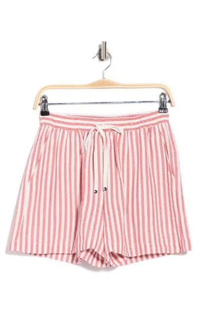 Max Studio Stripe Drawstring Waist Shorts In Multi