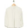 Max Studio Stripe Half Button-up Shirt In Neutral