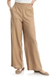 Max Studio Stripe High Waist Linen & Cotton Pants