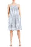 Max Studio Stripe Knit Dress In White/blue