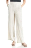 Max Studio Stripe Linen & Cotton Wide Leg Pants In Multi