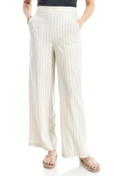 Max Studio Stripe Linen & Cotton Wide Leg Pants In Multi