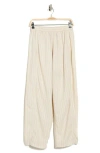 Max Studio Stripe Linen Blend Barrel Pants In Neutral