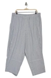 Max Studio Stripe Linen Blend Crop Barrel Leg Pants